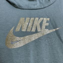 Womens Nike Cowl Neck Hoodie With Glittery Swoosh Size XL