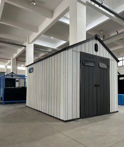 XWT013-1 8*10ft resin plastic storage shed for backyard garden big spire Tool storage