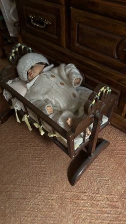Antique doll & cradle