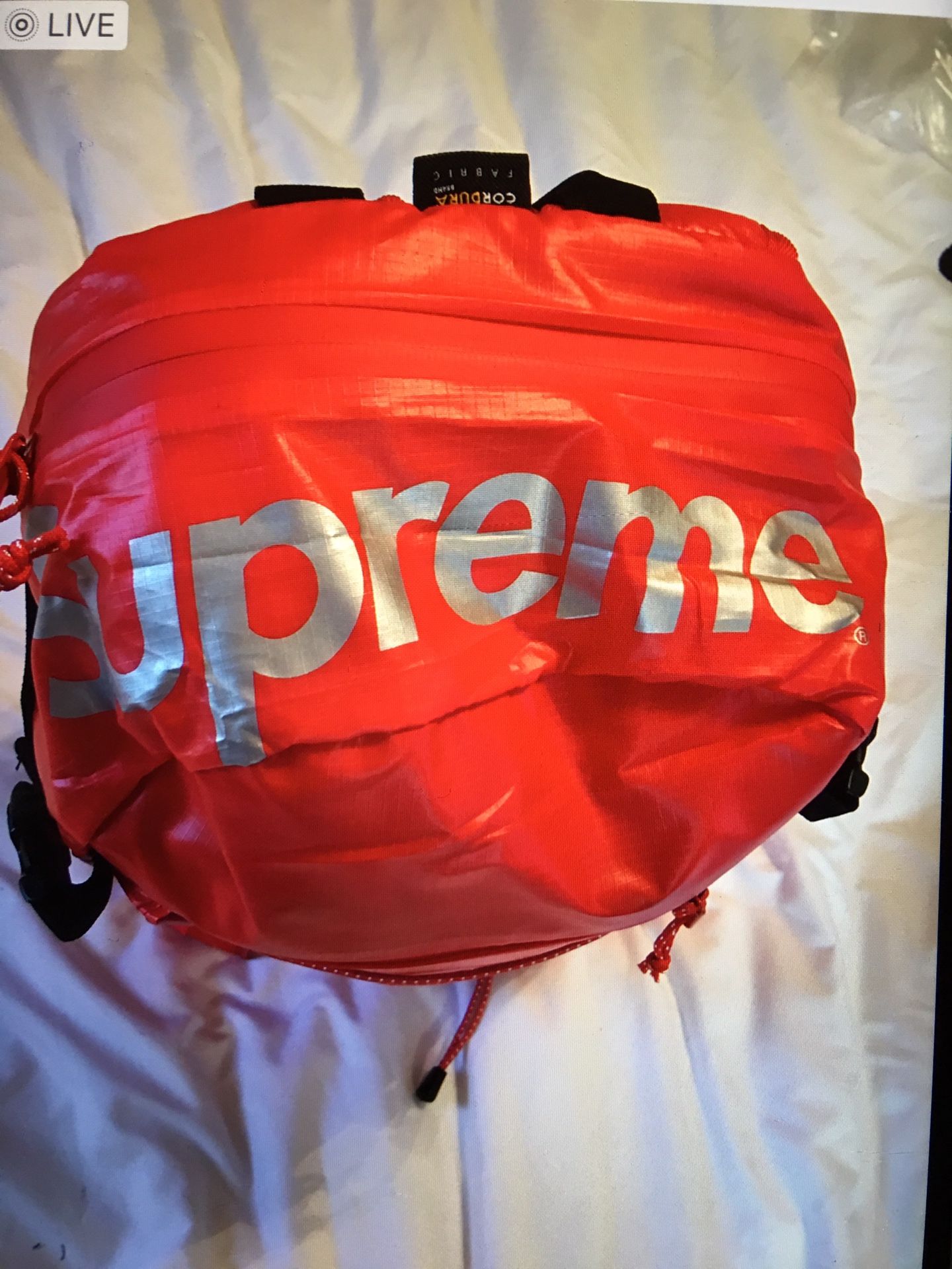 Red supreme backpack