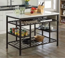 Marble top kitchen island