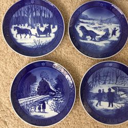 Royal Copenhagen Lot Of 4 Plates. 3 with Boxes. Excellent Condition. No Damage. May Buy Any One Or All.