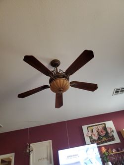 Ceiling Fan Large W Light Brown Wood