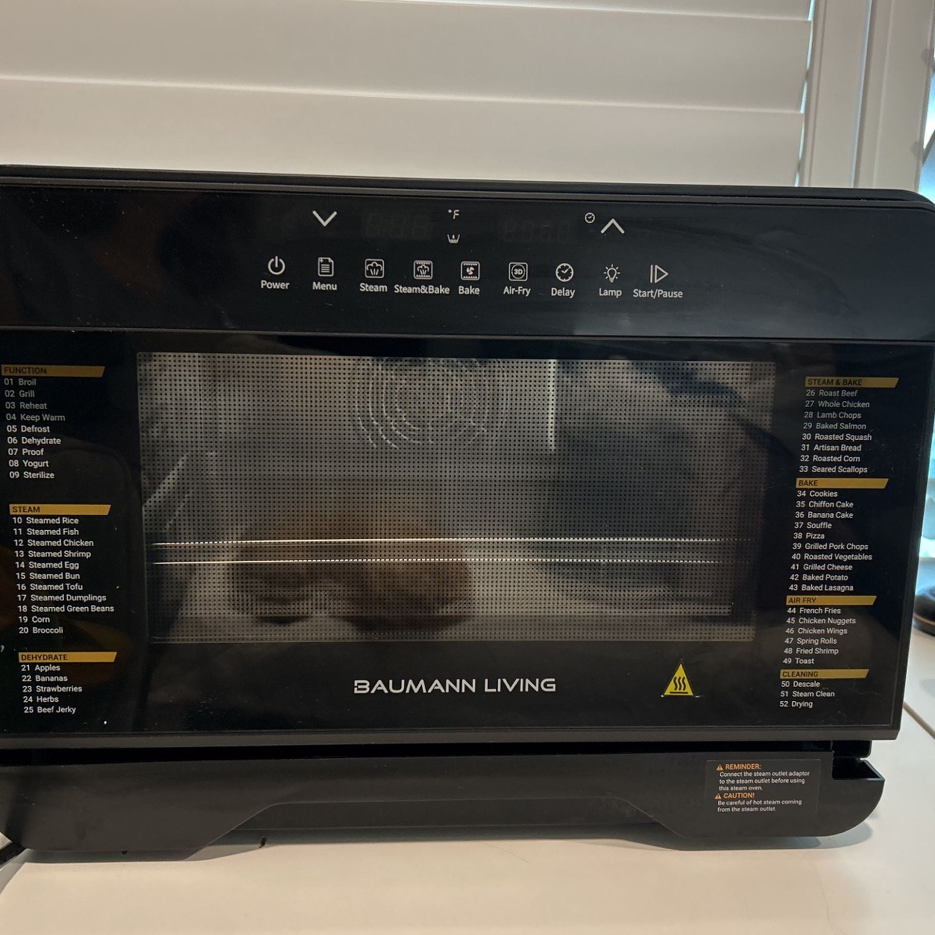 Baumann Living Multifunction Air Fryer Steam Oven Convection Countertop All In One