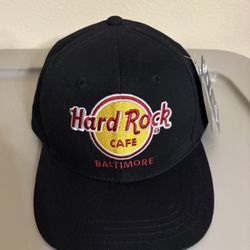 Hard Rock Cafe Baltimore Adj Snapback Blk Flat Bill Hat Adult