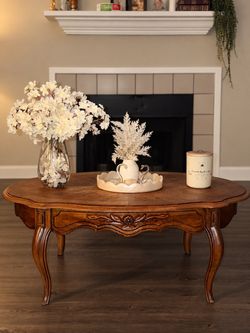 Vintage French Provincial Carved Wood Coffee Table