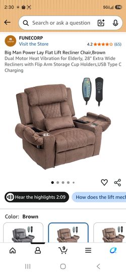 Brown lift recliner chair 600 obo
