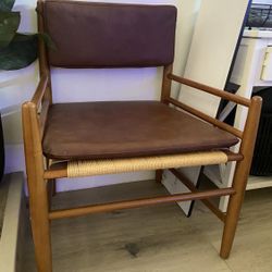 Target Threshold Layton Faux Leather Accent Chair with Wood Frame Knock Down