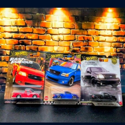 Hot Wheels Premium Car Culture Ford F150 SVT Lightning blue and  black And Red  Fast And Furious lot 3
