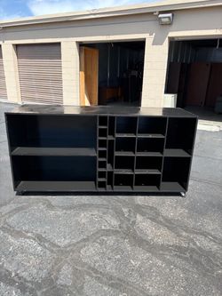 5 1/2ft Long Real Wood Cabinet With Wheels-$65