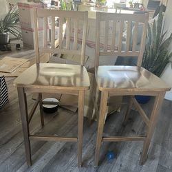 Wooden High Chairs Pair
