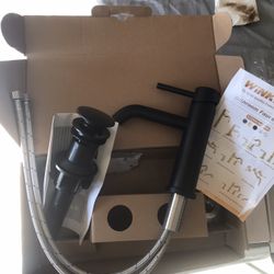 New black bathroom sink faucet in box