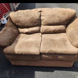 Faux Suede Sofa AND Loveseat