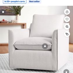 white/cream swivel chair 
