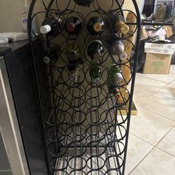 Black Metal Wine Rack – Holds 30+Bottles