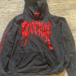 Revenge Men's Black and Grey Hoodie
