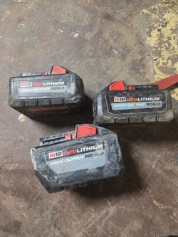 Milwaukee M18 RedLithium Battery Lot of 3