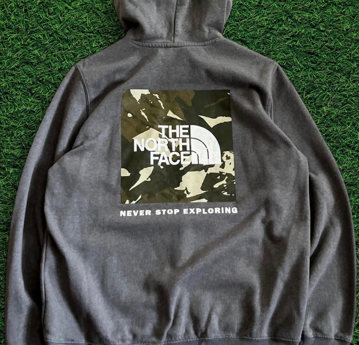 Camo Print North Face Pull Over Hoodie