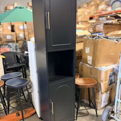 Tall Narrow Bathroom Cabinet with 2 Doors and Adjustable Shelves $70