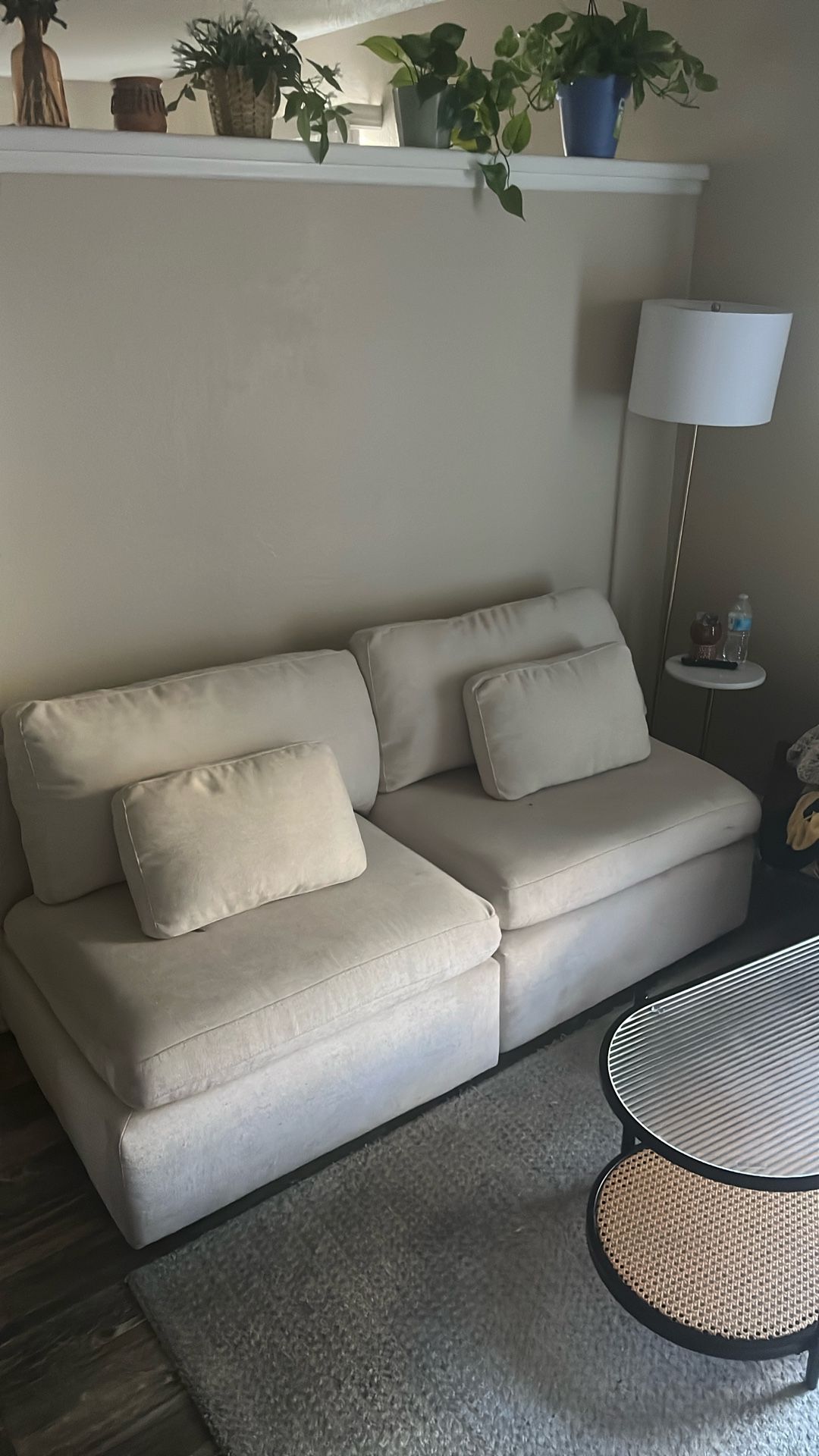 Cream colored couch HAS A 3rd PIECE