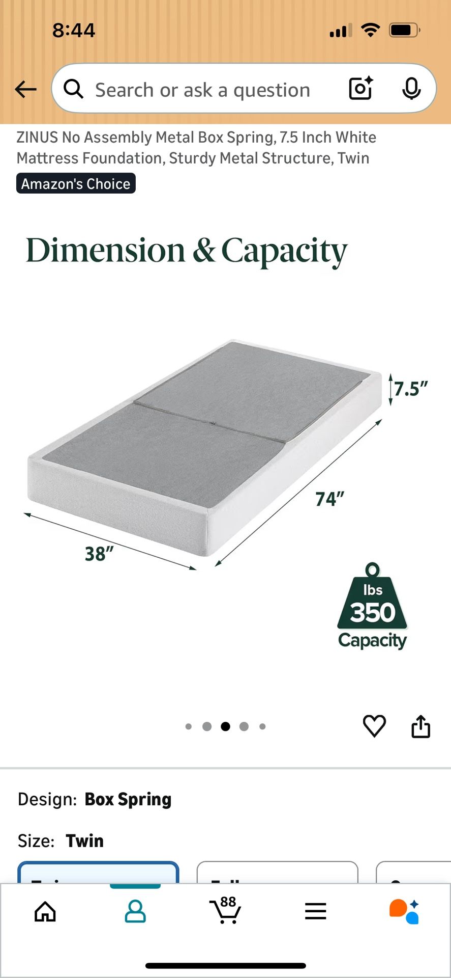 New Twin Size Box Spring (no Assembly Needed)
