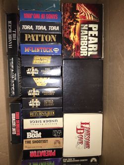 Box of VHS Tapes Star Wars and Star Trek sets
