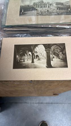 Vintage Art Pieces On Brown Paper