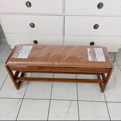 Wood Bench with Upholstered Seat new