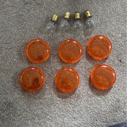 Harley Davidson Stock Bullet Amber Turn Signal Lens Lot With Bulbs