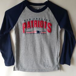 New England Patriots boys navy/gray long sleeve top size L (7)
