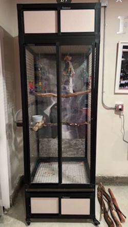 Custom Cages Bird / Reptile Cage with Storage Cabinets