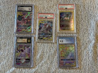 Graded Pokémon Mewtwo & Mew Card Lot of 5