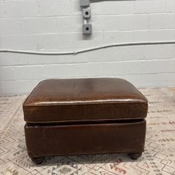 Restoration Hardware Leather Ottoman