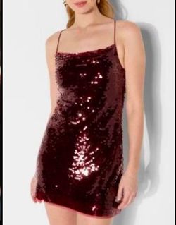 Wild Fable burgundy sequin mini dress, size large, new with tags.