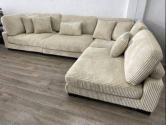 Beige Sectional Sofa 4 Segments Extra Large New