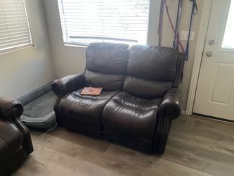 Leather couch set