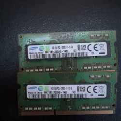 samsung ram 8gb 2x 4gb 12800s DDR3 (laptop ram)
