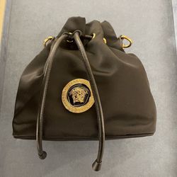 Versace Small Bucket Bag  With Chain And Strap 