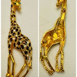 Vintage OTC Large Figural Gold Tone Giraffe Pin 4.5” 