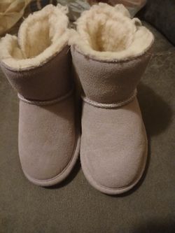 Kids Sherpa-Lined Suede Winter Boots purple size 7