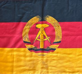 Flag and soldiers hat from German Democratic Republic (East Germany)