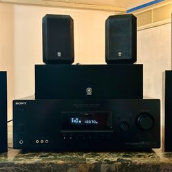 Sony STR-K7000 - 5.1 Ch HDMI Home Theater Reciever W/ (5)Yamaha NS-AP2800 (2)NS-AP2600S Speakers