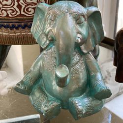Boho Zen Meditating Elephant Statue