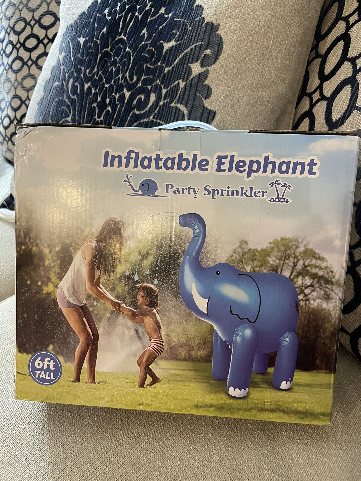 NEW!! DG-Direct Water Sprinkler for Kids, 6 Feet Giant Elephant Inflatable Sprinkler, Summer Toys Swimming Party Pool Play Sprayer for Toddler Boys Gi