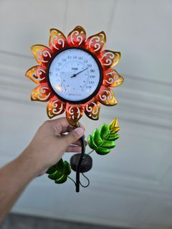Sunflower garden thermometer
