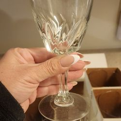 *Brand New* Vintage Flamenco JG Durand Fine Blown Crystal Goblets Cups Glasses 6