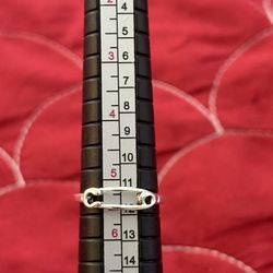Fashion Silver Safety Pin Ring Size 5.5 