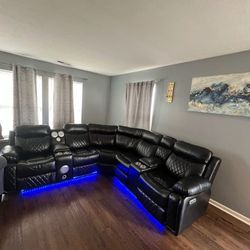 Power Reclining Sectional Available For Fast Delivery 
