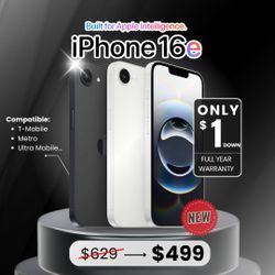 📱 iPhone 16e (Brand New) – $549 or $1 Down! Save $130 Compared to Retail 🔥