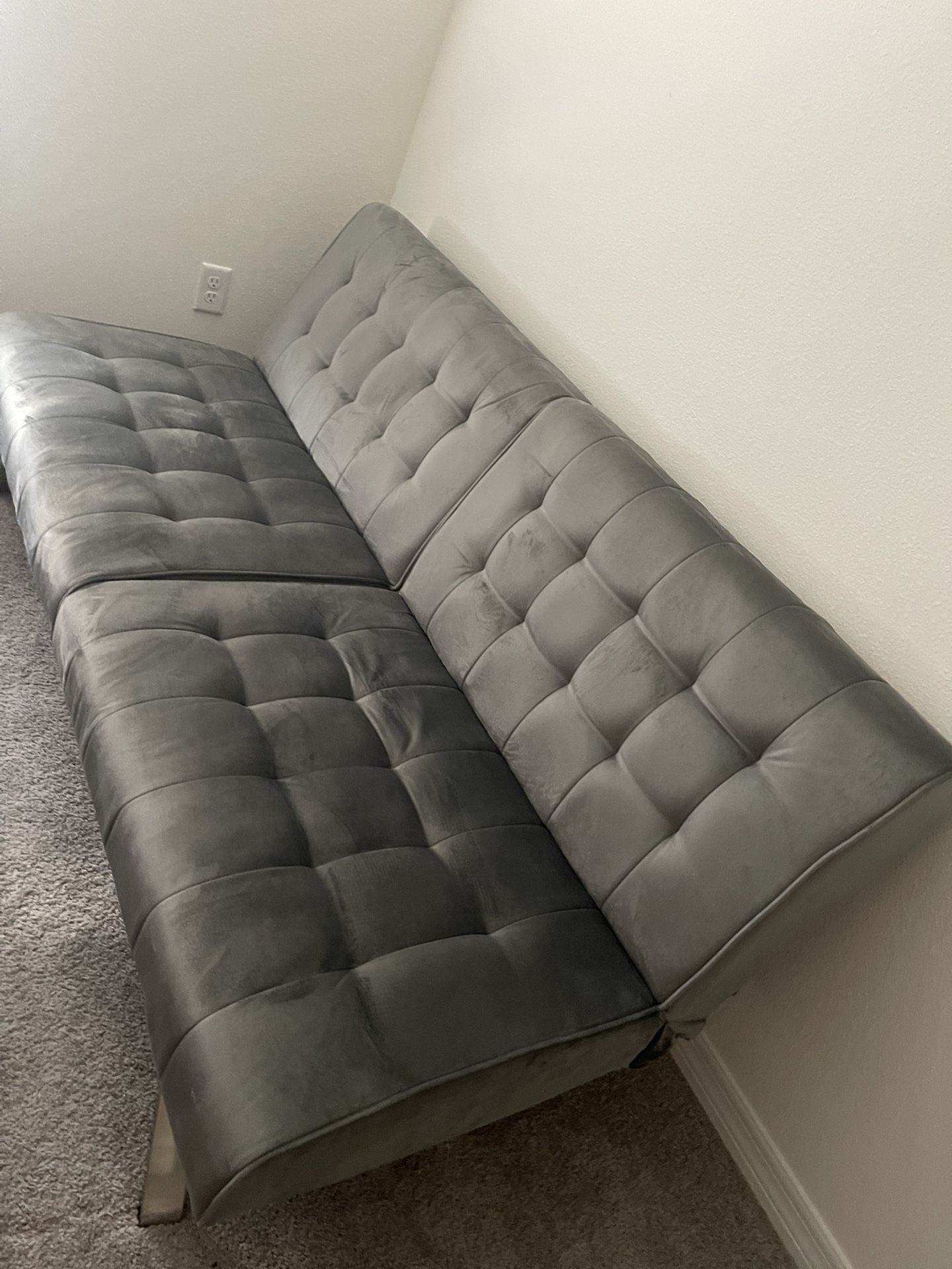 Grey Futon and Coffee Table